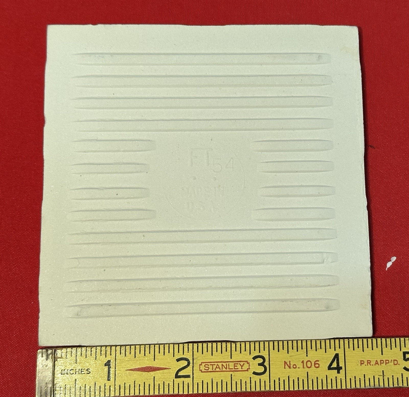 1 pc. Almond – Bone Color: 4-3/8″ Crystal Glazed Ceramic Tile, fine crystalline
