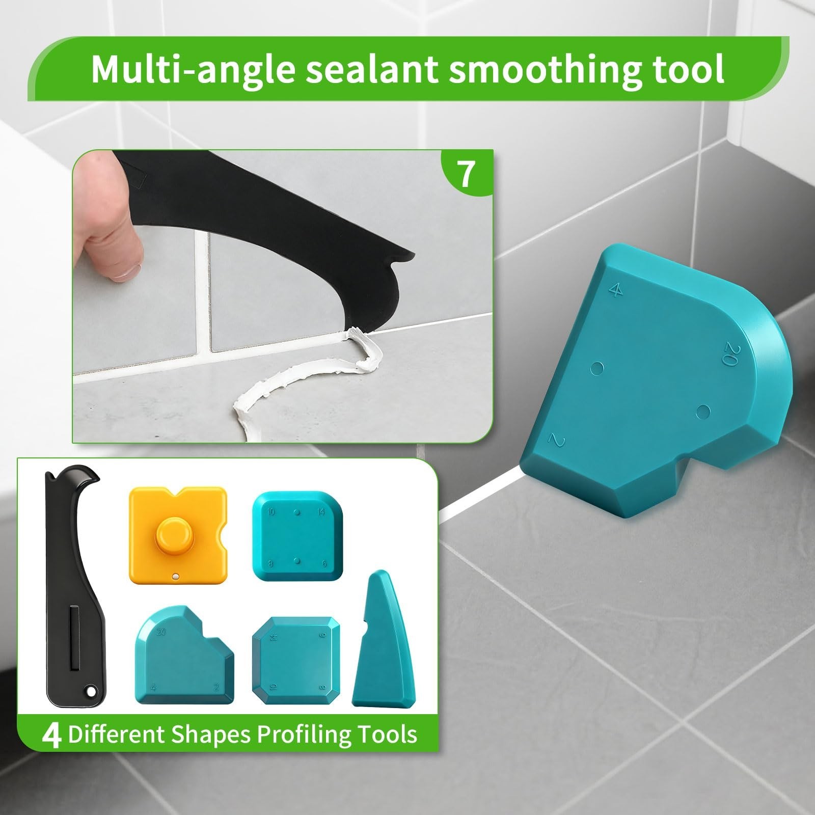 6 in 1 Silicone Caulking Tool Kit Caulking Grout Removal Sealant Finishing To…