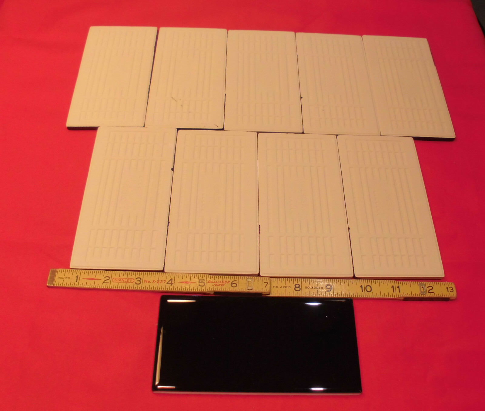 10 pcs. *Gloss Black* 3″ X 6″ Subway Ceramic Tiles; by American Olean, New Stock