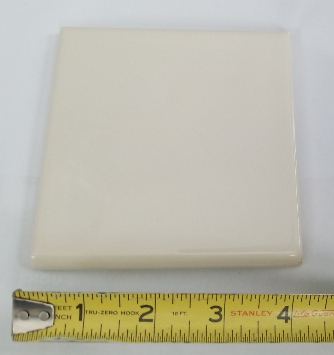 1 Almond Bullnose wavy polished surface 4-3/8″ Glossy Ceramic Florida Tile New