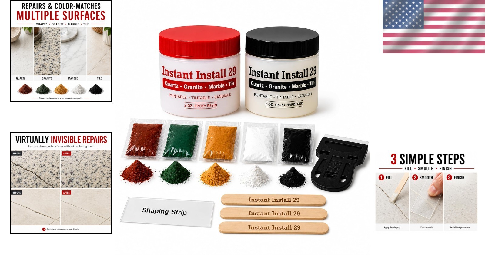 All-in-One 4 oz. Countertop Repair Kit with EZ-Tint for Seamless Color Matching