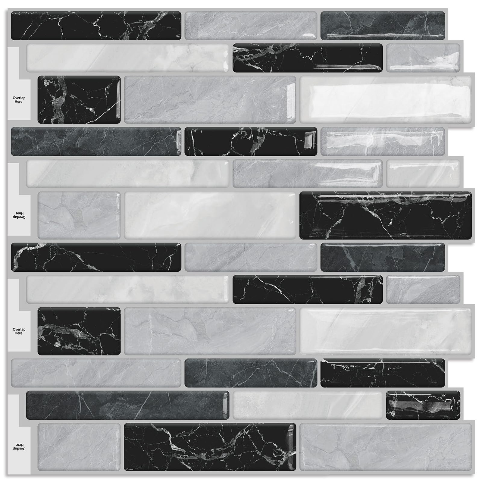 Kitchen Backsplash 3D Self Adhesive Peel and Stick Wall Tile 10 Sheet