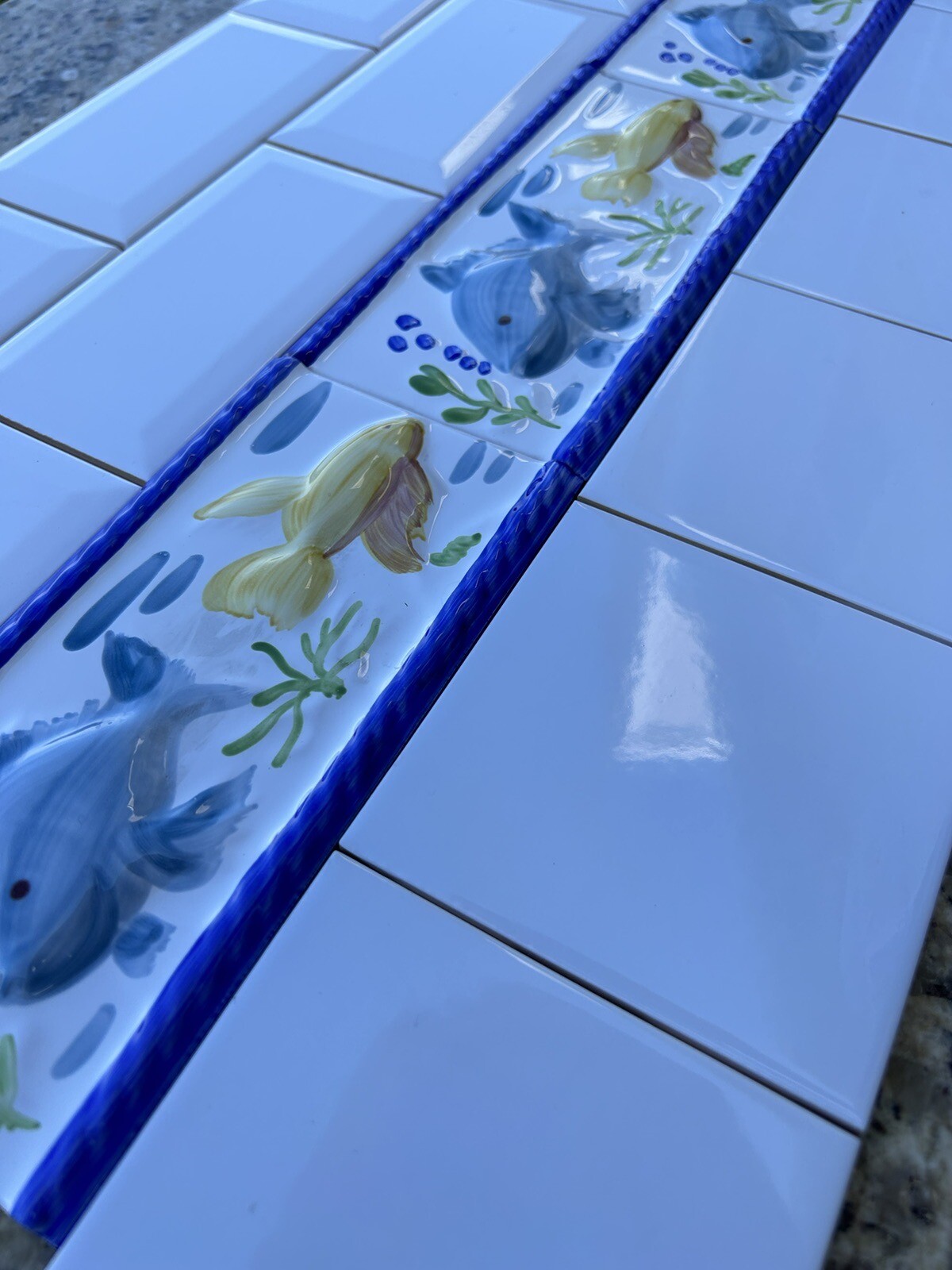 4″ X 8″ Tile Fish Aquarium Borders Imported From Spain Bathroom Tile