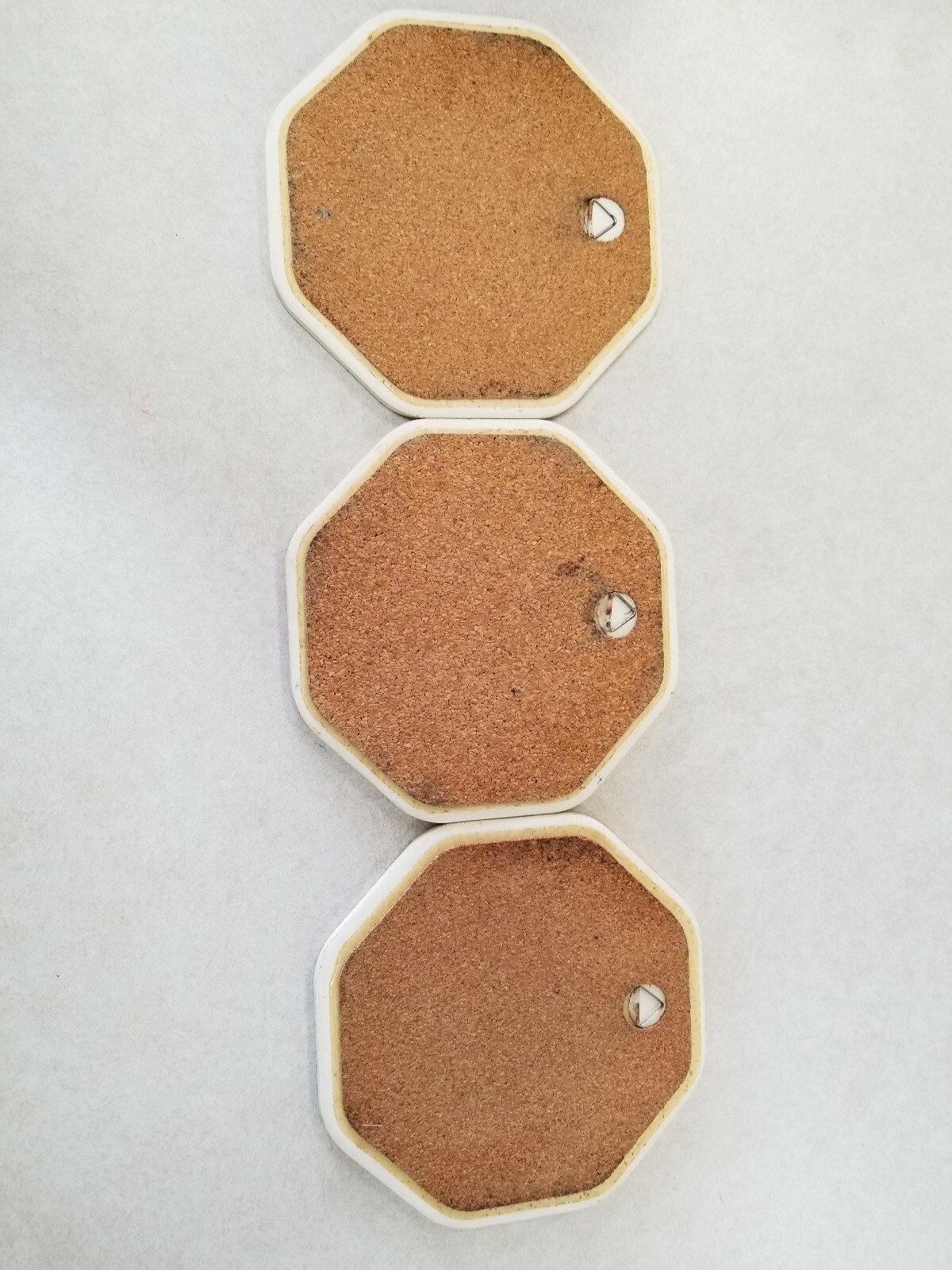 Vintage Lot of 3 SEASHELL SHELL CONCH CERAMIC TILE ART MCM TRIVET