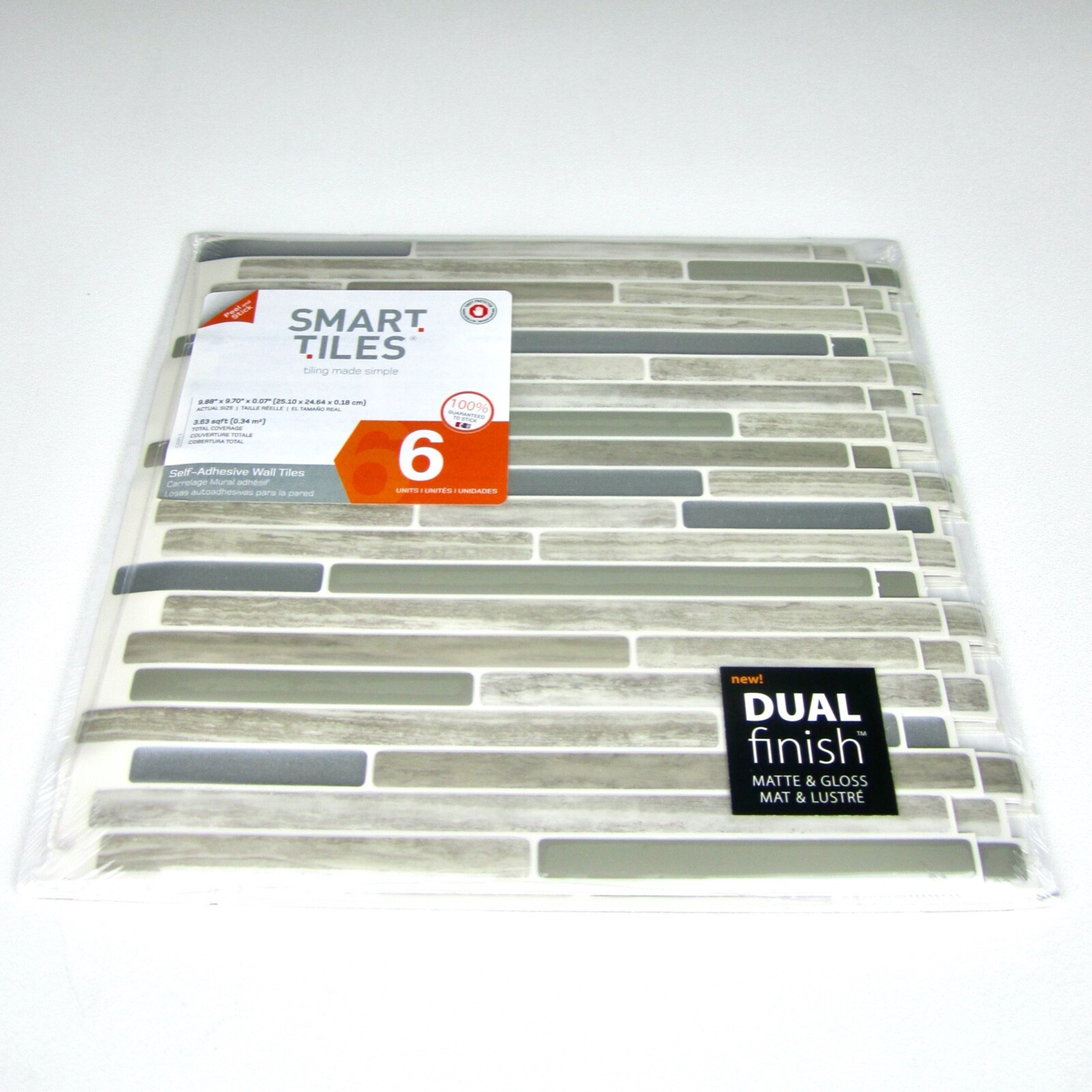 SMART TILES (Capri Taupe SM1069-6) 9.88″ x 9.70″ (6 sheets) Peel & Stick Mosaic