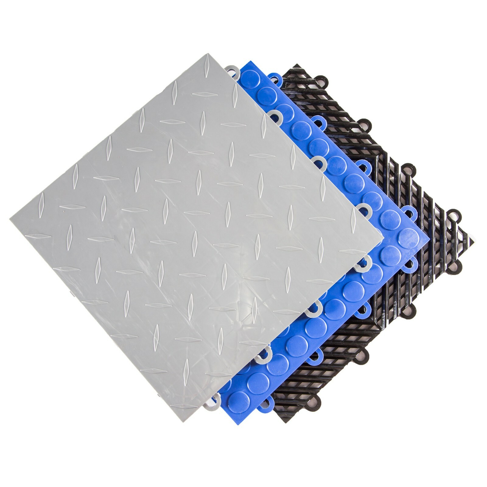 FlooringInc Nitro Diamond Interlocking Garage Floor Tiles,12″ x 12″, Bulk Pack
