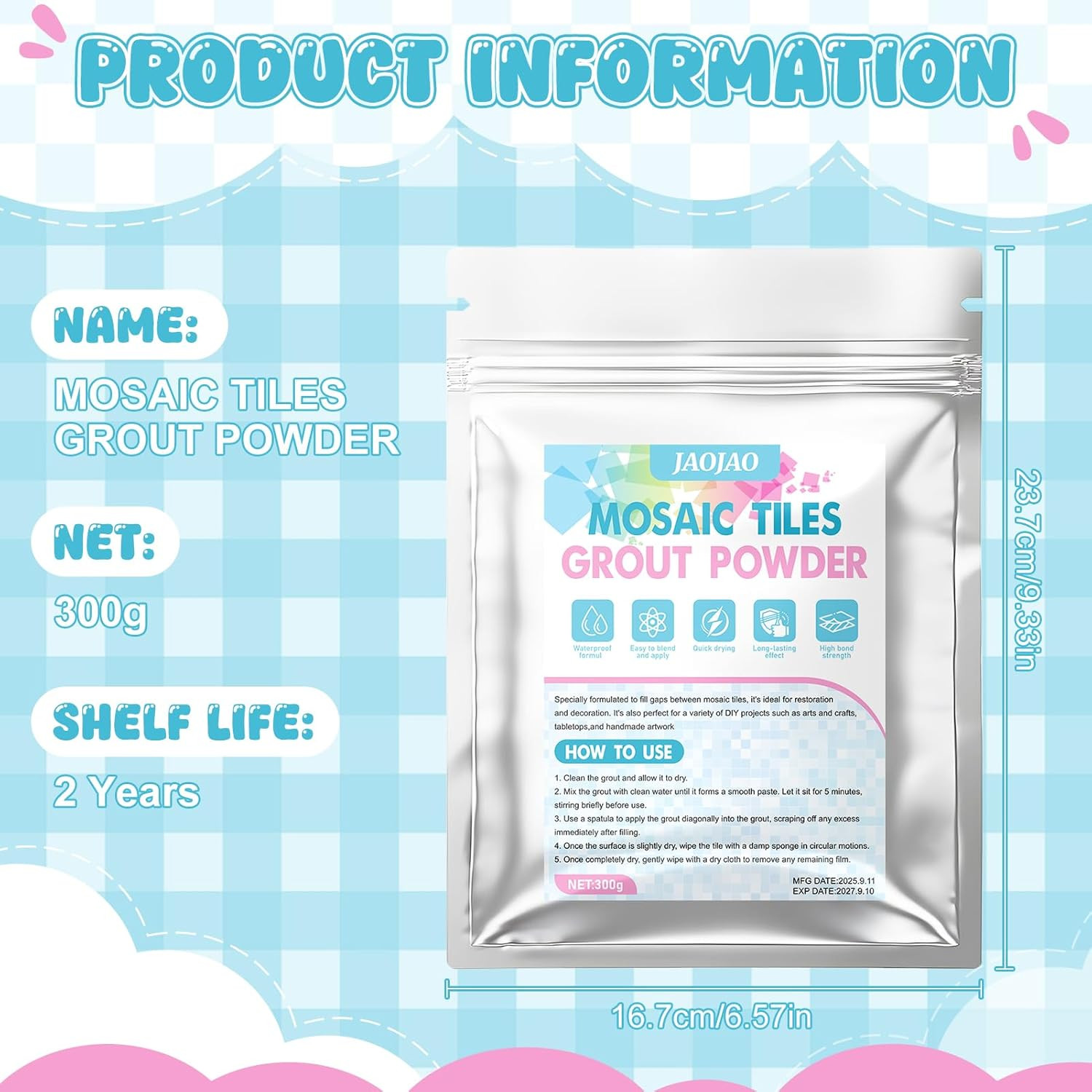 10.6Oz Mosaic Grout Powder, Mosaic Grout for Crafts | White Unsanded Ceramic …