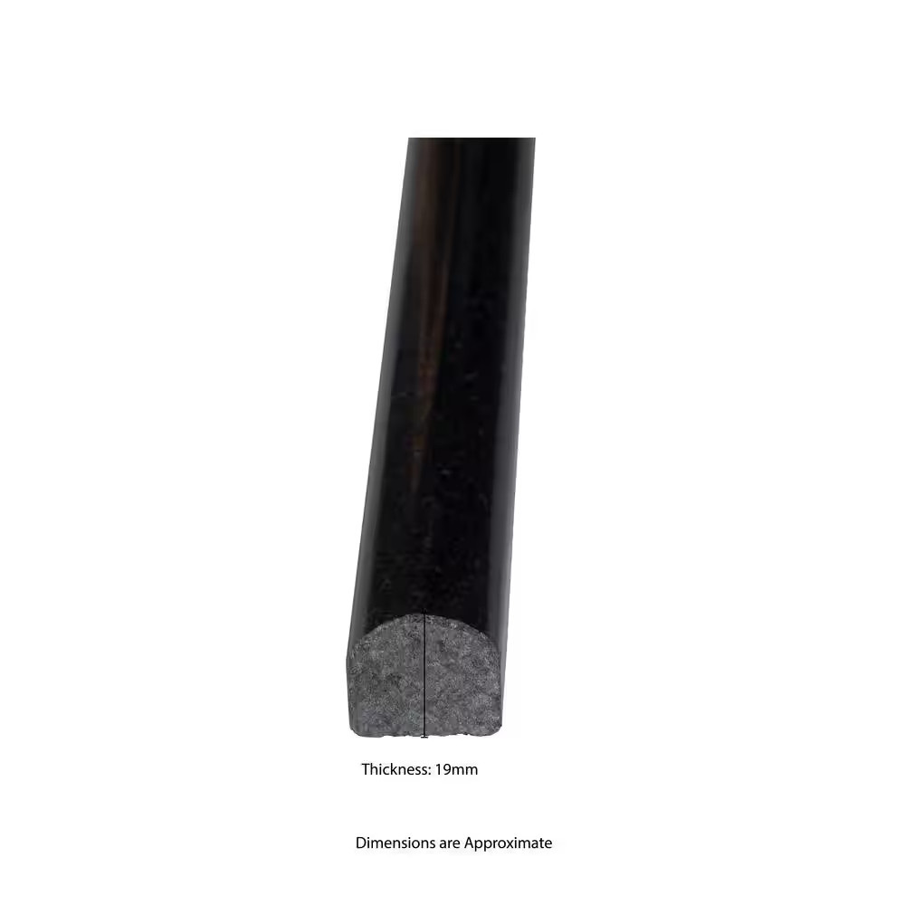 Absolute Black Pencil Molding 3/4 In. X 12 In. Polished Granite Wall Tile (1 Lin