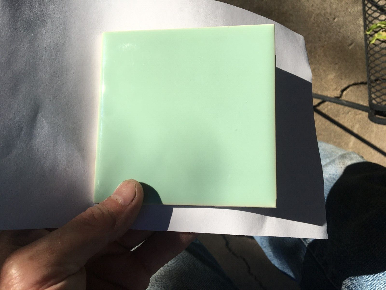 Vintage Interpace Gladding McBean Trend Lime Green Tile 4-1/4 x 4-1/4 INA Japan
