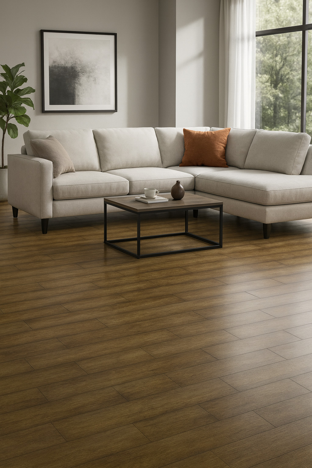 FunStick 17 Pack Peel and Stick Floor Planks Waterproof Wood Look Vinyl Flooring