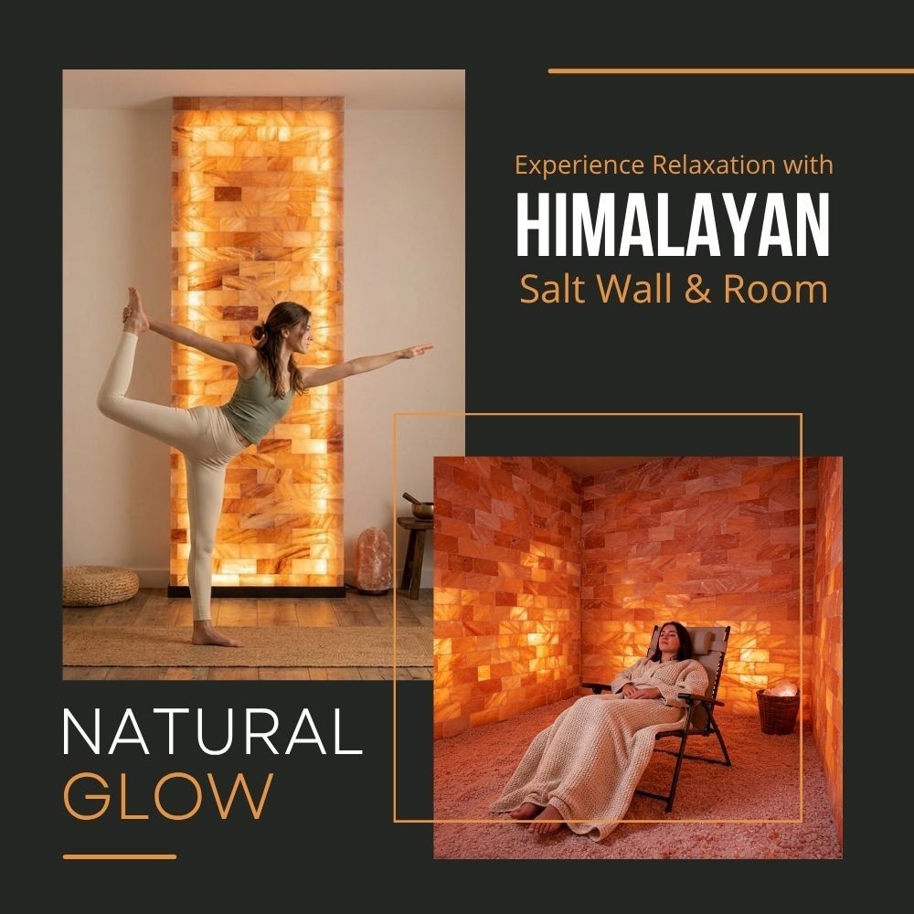 Himalayan Salt Wall Panel 2×4 ft DIY Kit with Salt Bricks & Glue for Spa Sauna