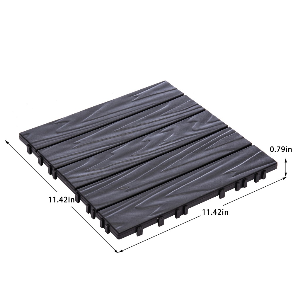68-Pack 11.42″x11.42″ Plastic Interlocking Deck Tiles – 61.60 Sq.Ft Outdoor
