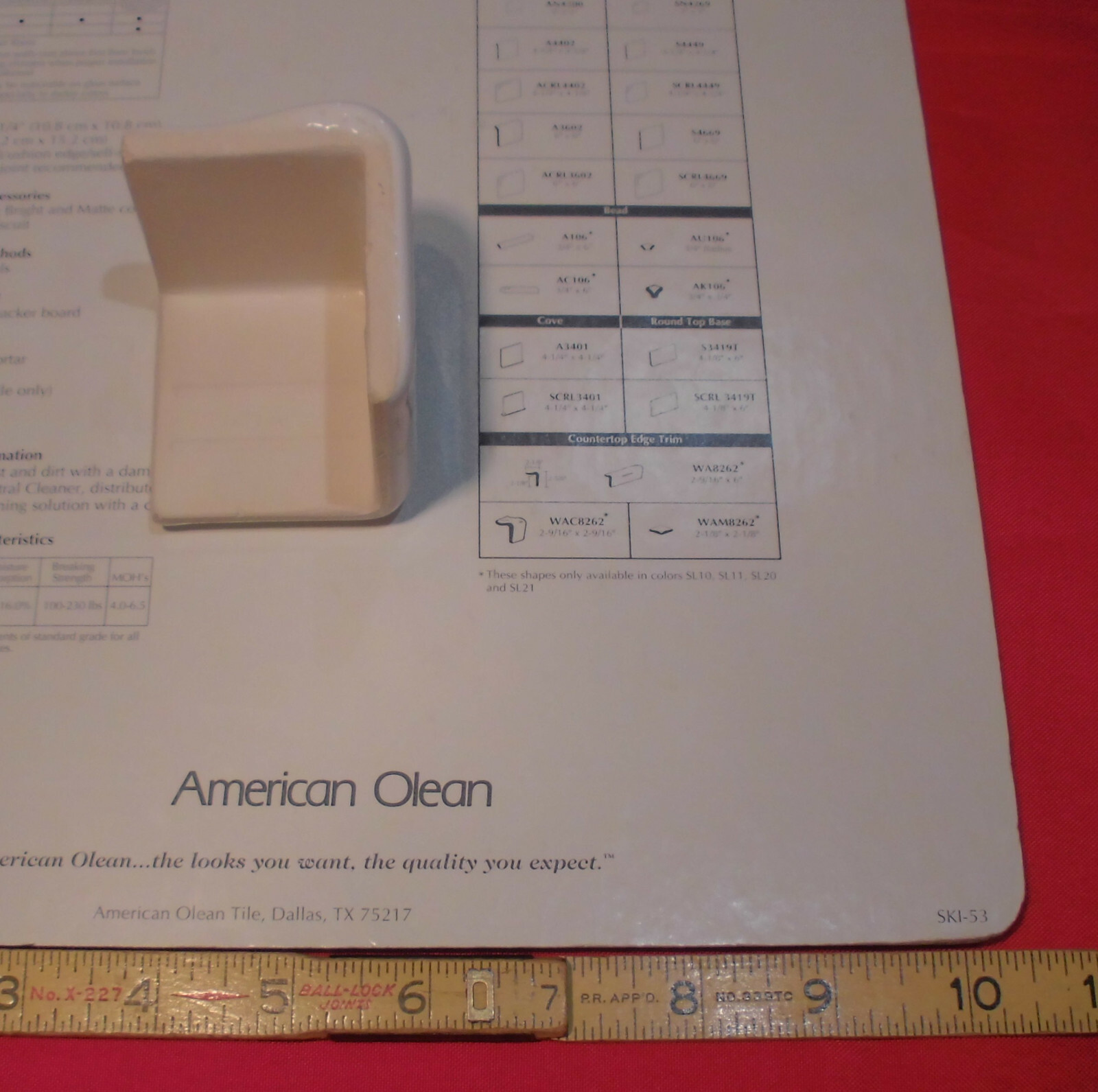 1 pc. Starting Line White: V Cap Corner Ceramic Trim Tile, Countertop Edging, AO