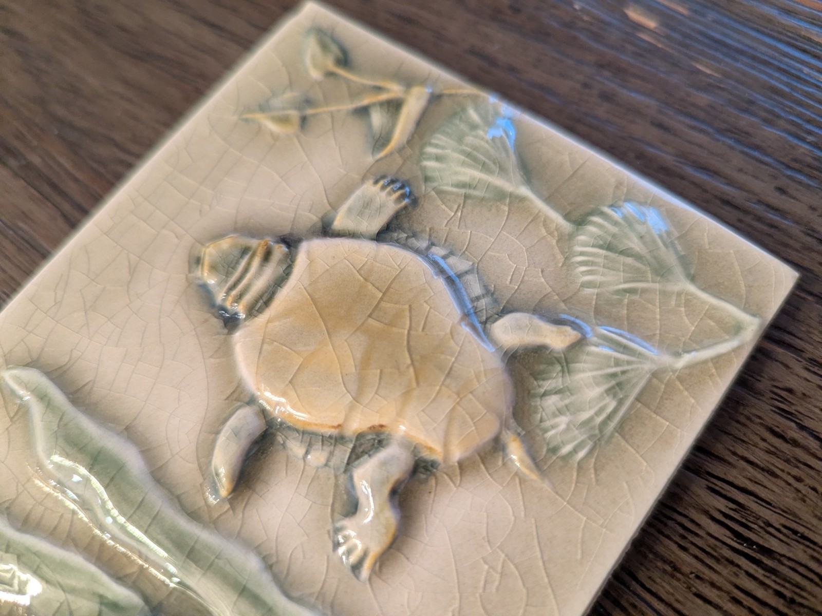 Pottery Tile Turtles Pond Pratt & Larson Mosaic Pottery Display Backsplash Art