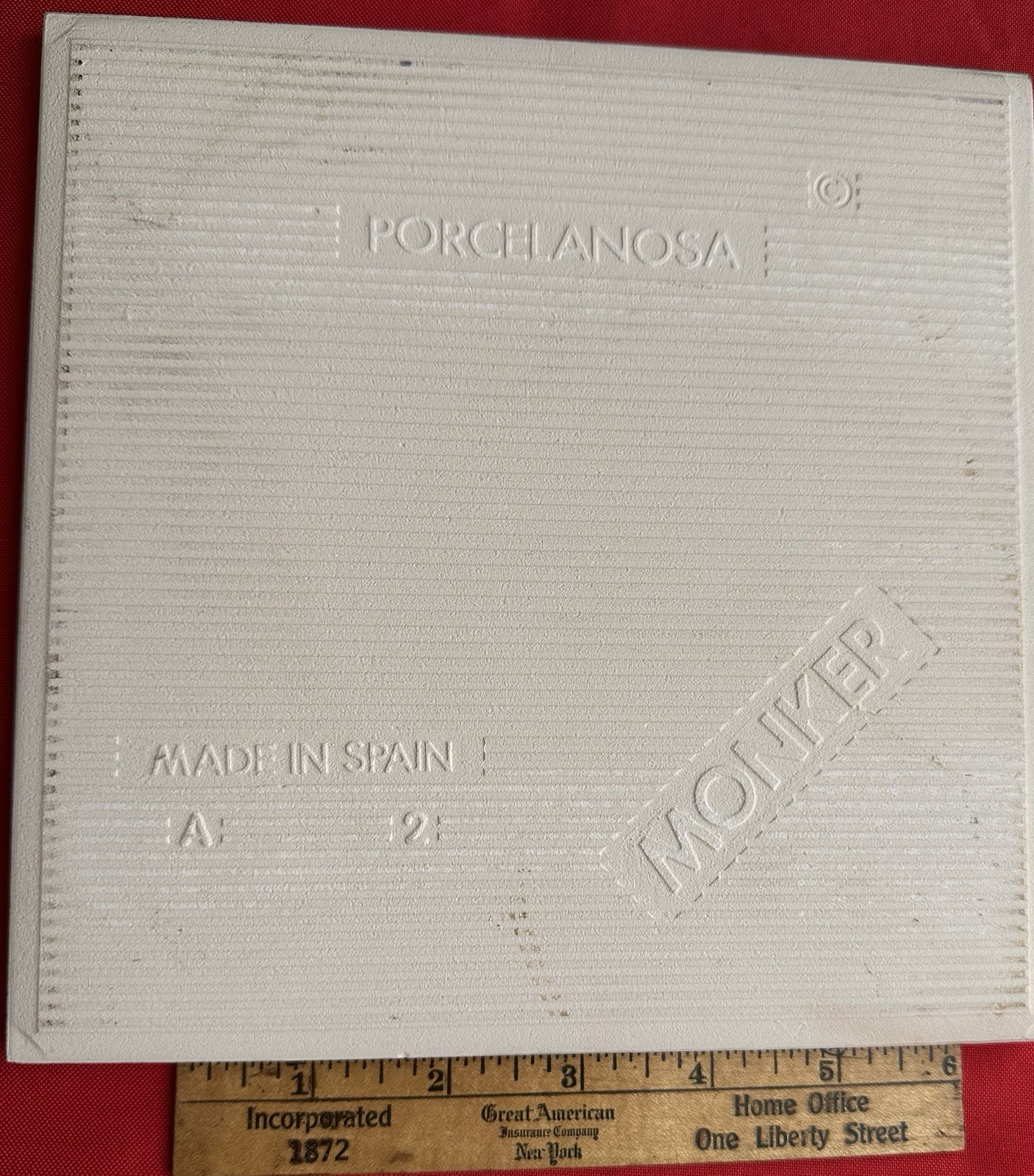 1 pc. 8″ X 8″ *Off White + Gray-Brown Swirls; Ceramic-Porcelain Floor Tile NEW