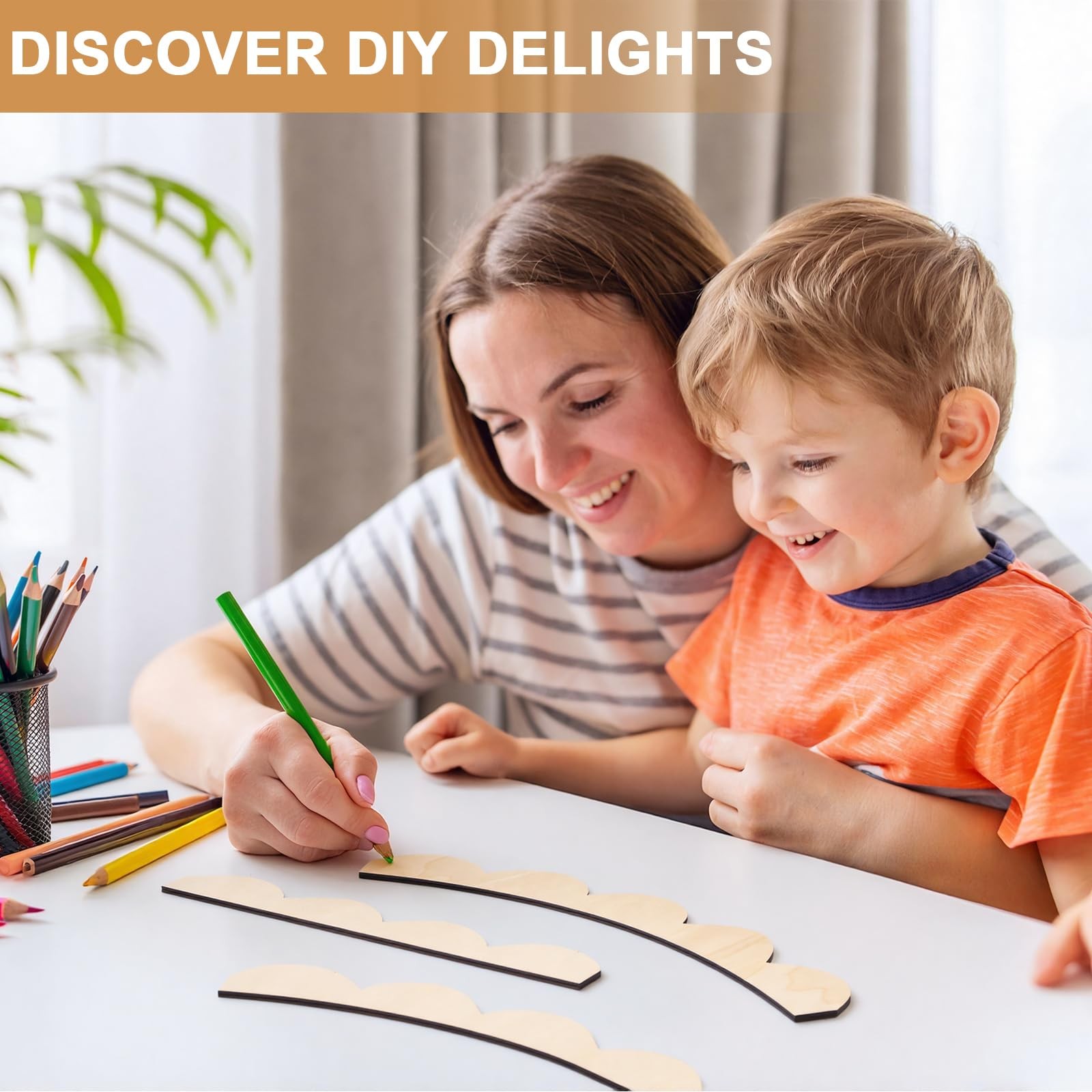 Unfinished Scalloped Decorative Wood Trim Pre-Cut Wood Molding Cute DIY Scall…