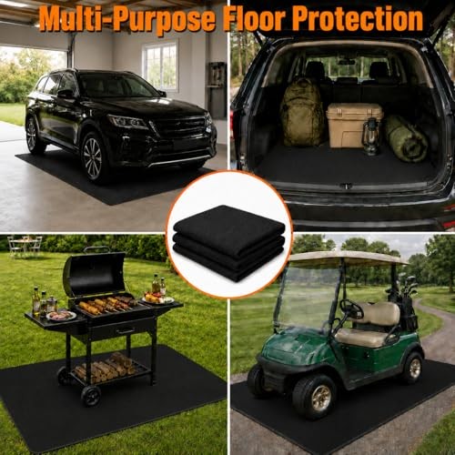 Oil Spill Mat, 2 Pack 39″ x 59″ Garage Floor Protector, Absorbent Oil Pad with
