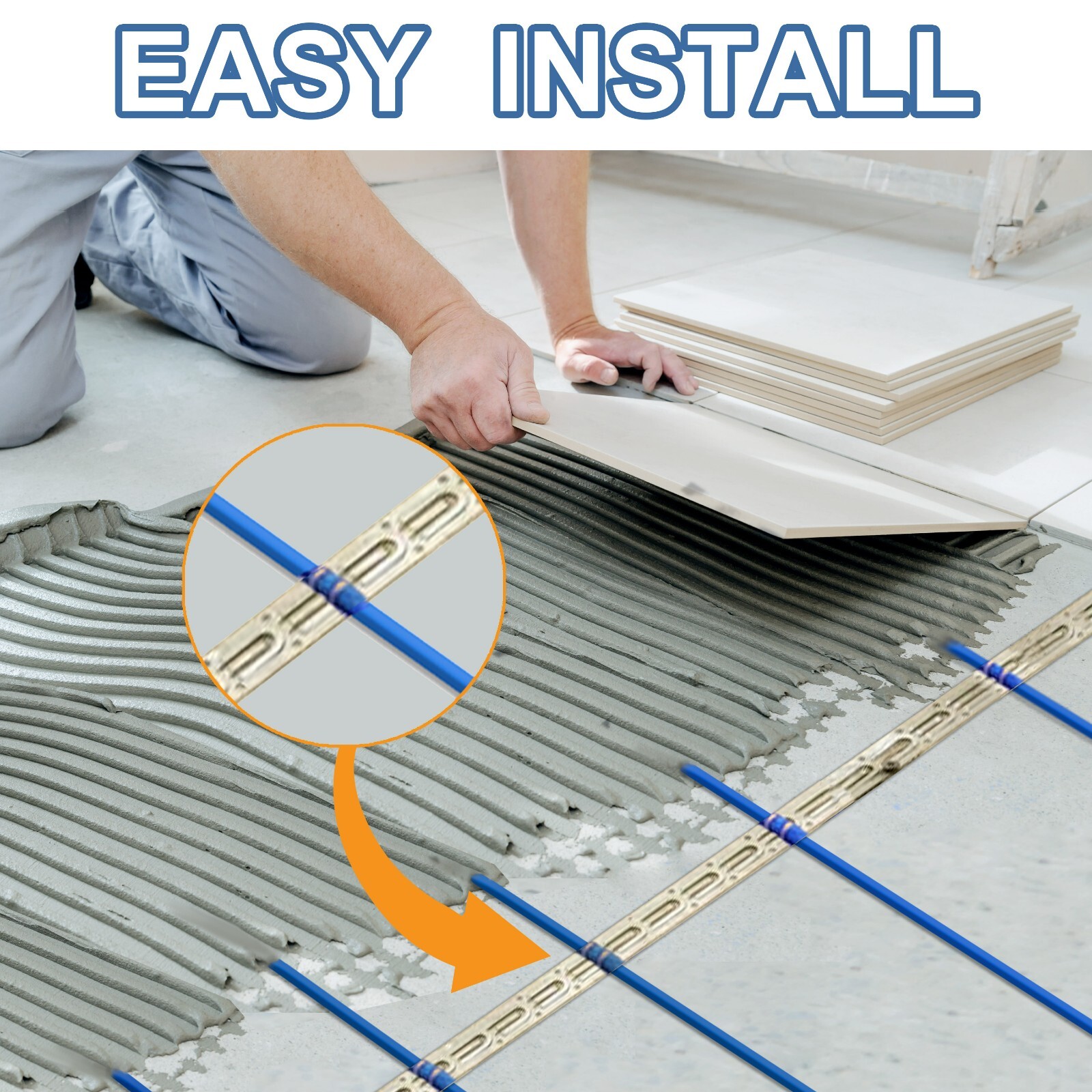 Smart WiFi Floor Heating Kit with Touchscreen Thermostat 120V/240V