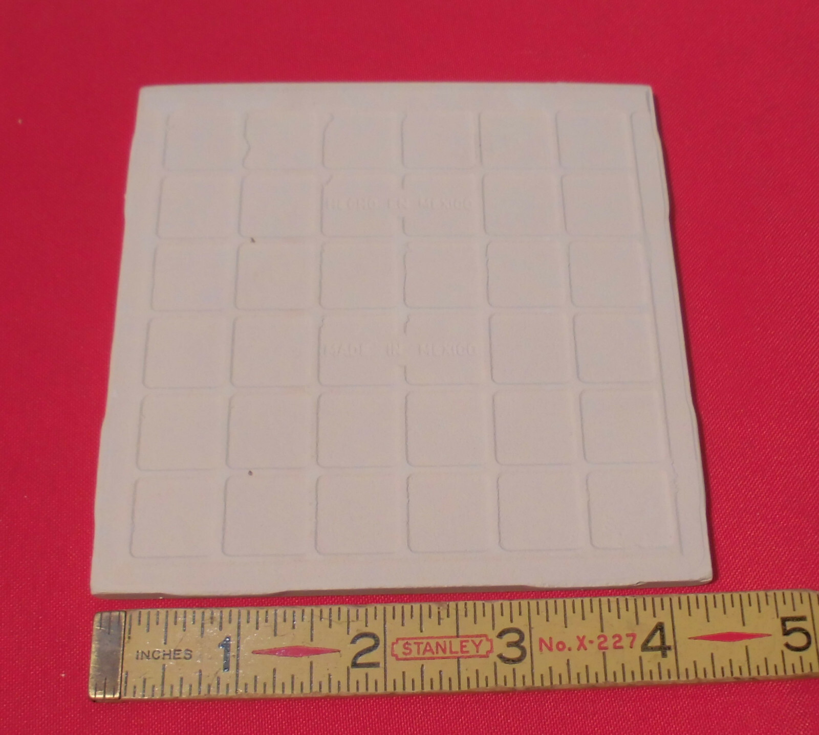 1 pc. Bullnose Ceramic Tile *Bone* 4-3/8″ Florida Co. New Stock Glossy Mint