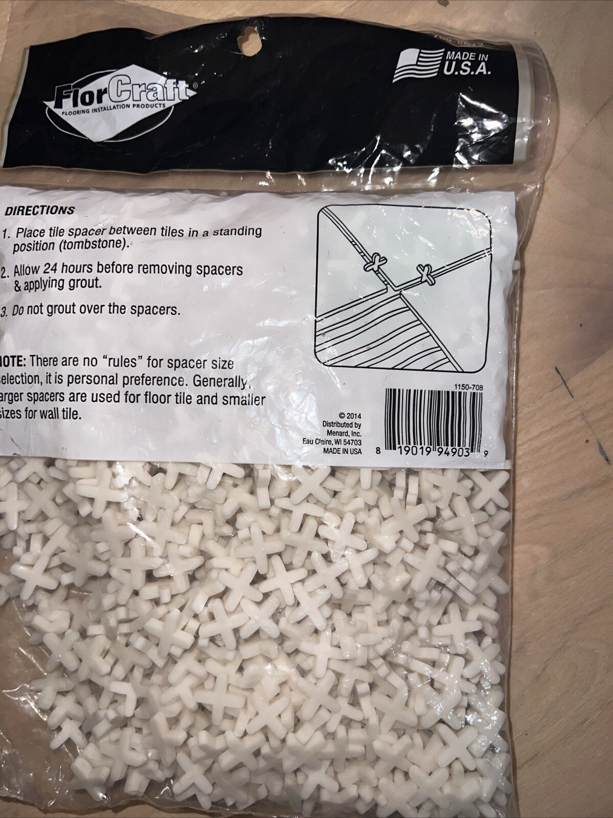 1000 Pieces 1/8″ Tile Spacers Floor Wall Ceramic Tile Spacers