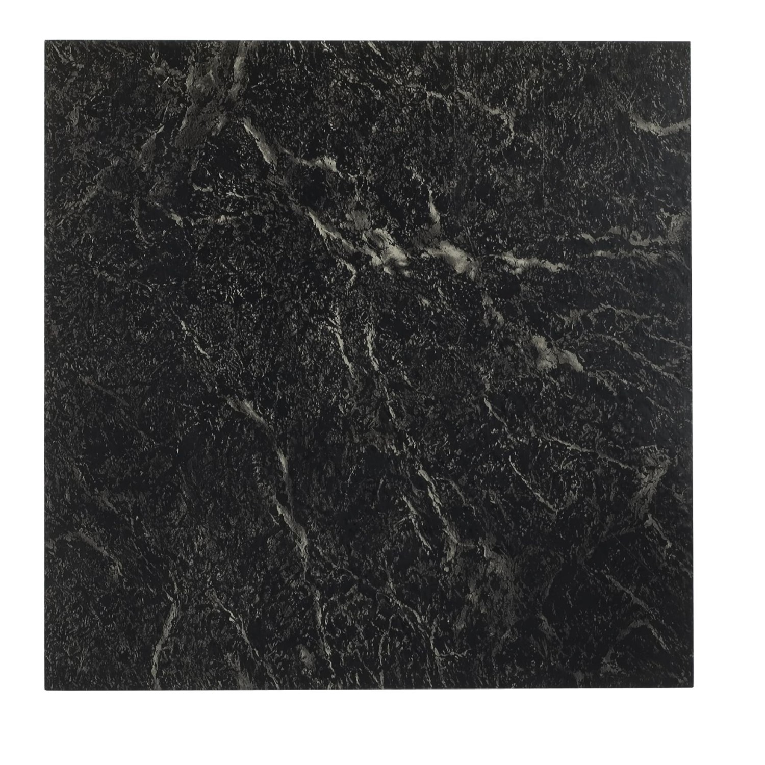 Stylish Peel and Stick Black & White Marble Vinyl Tiles, 20 Tiles – 12″ x 12″