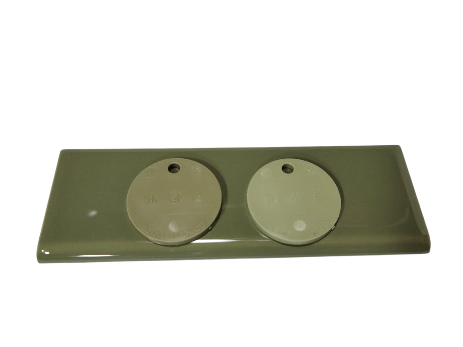 Avocado Green Ceramic Tile Bullnose Subway Backsplash Trim Mid Century Modern