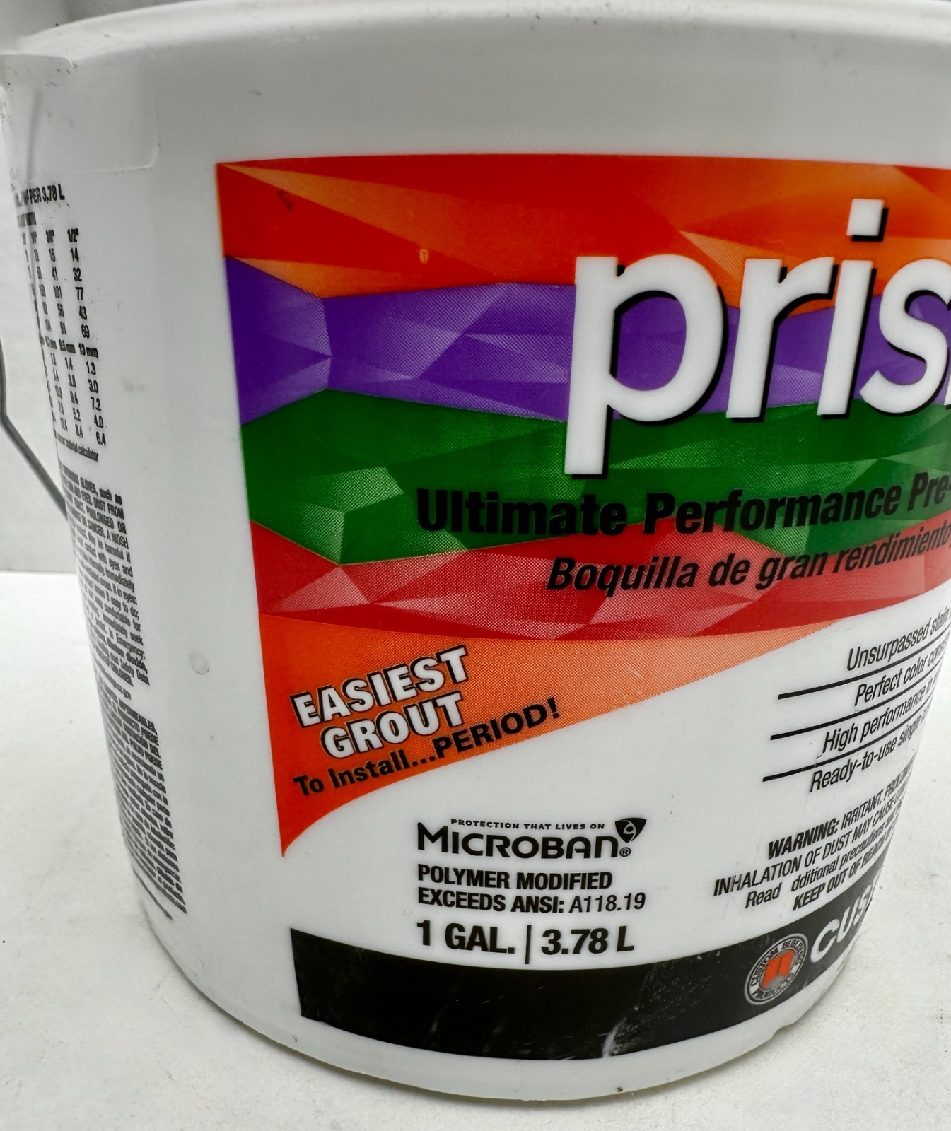 1 Gallon Arctic White #640 Prism SCG Grout Pre-Mixed Single Component Grout