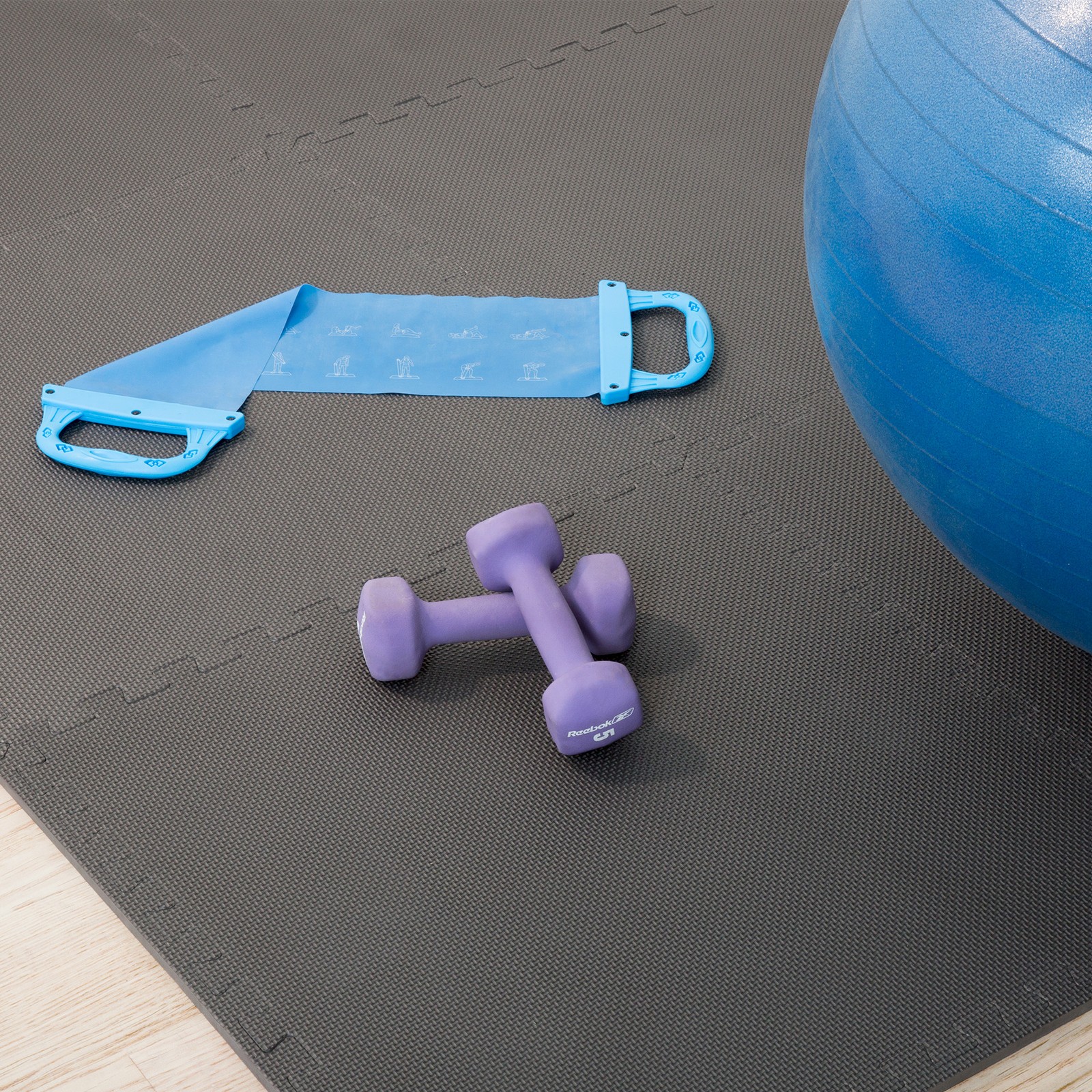 Exercise Floor Mats 2′ x 2′ 6 Pc Cushion for Garage Basement