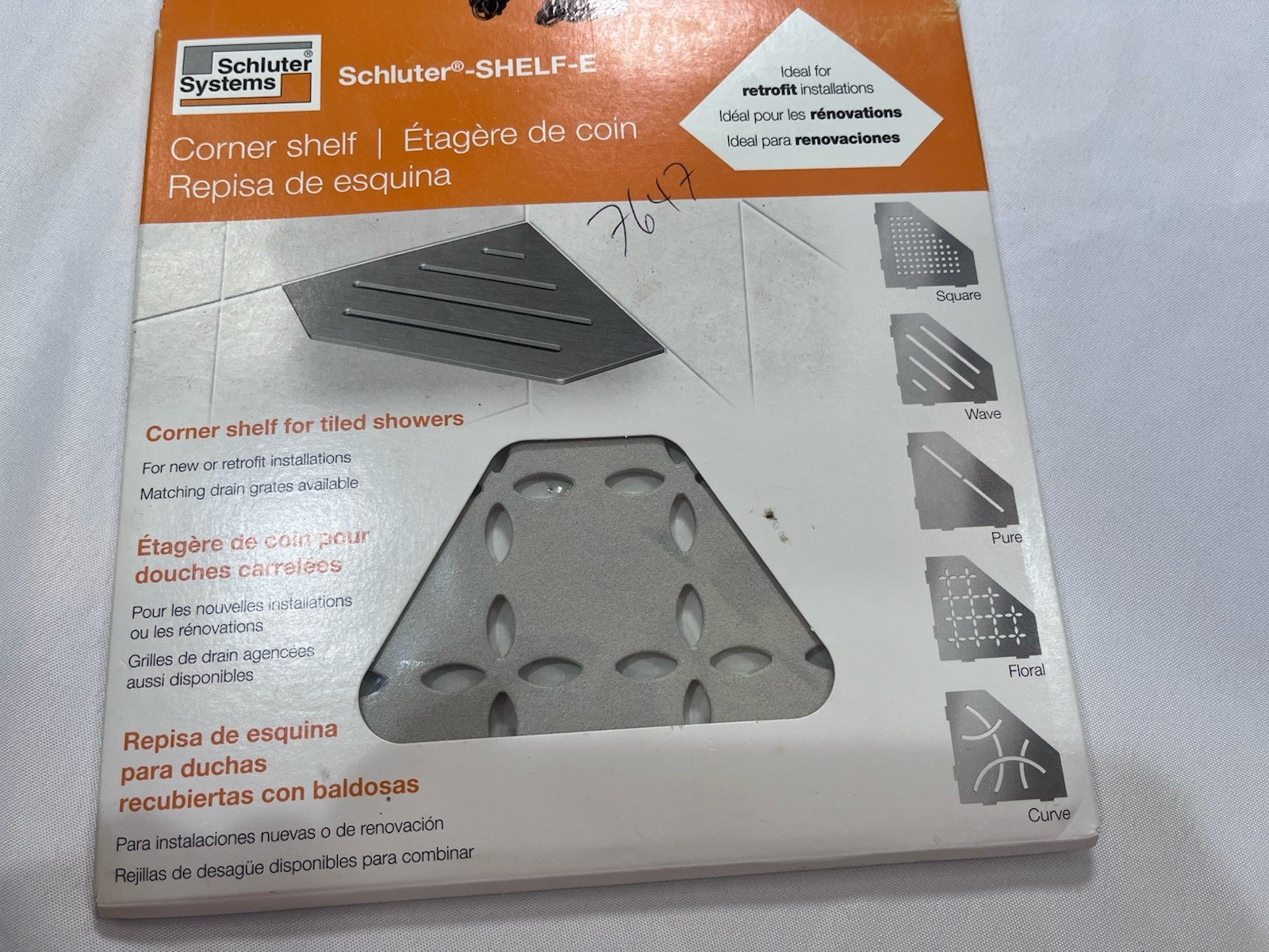 Schluter Systems Shelf-E Floral Grieve Triangular Corner Shelf SES2DFTSBG