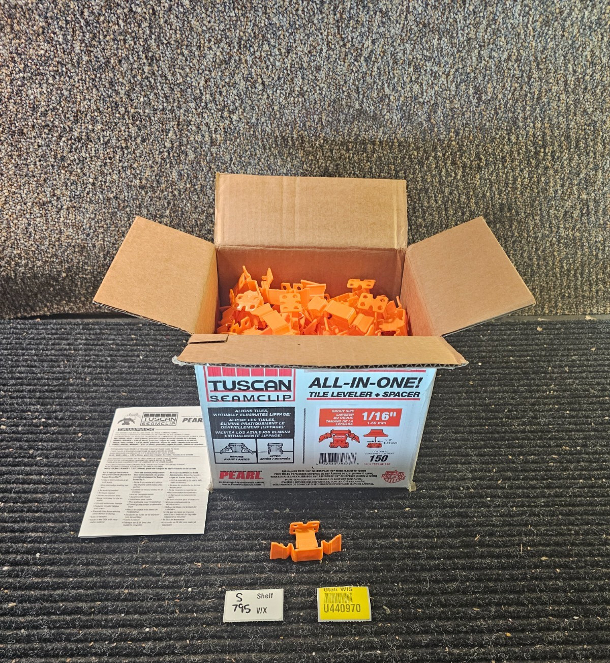 (QTY 150) Pearl Tuscan TSC150116O 1/16 in Tile Leveler/Spacer System – Orange