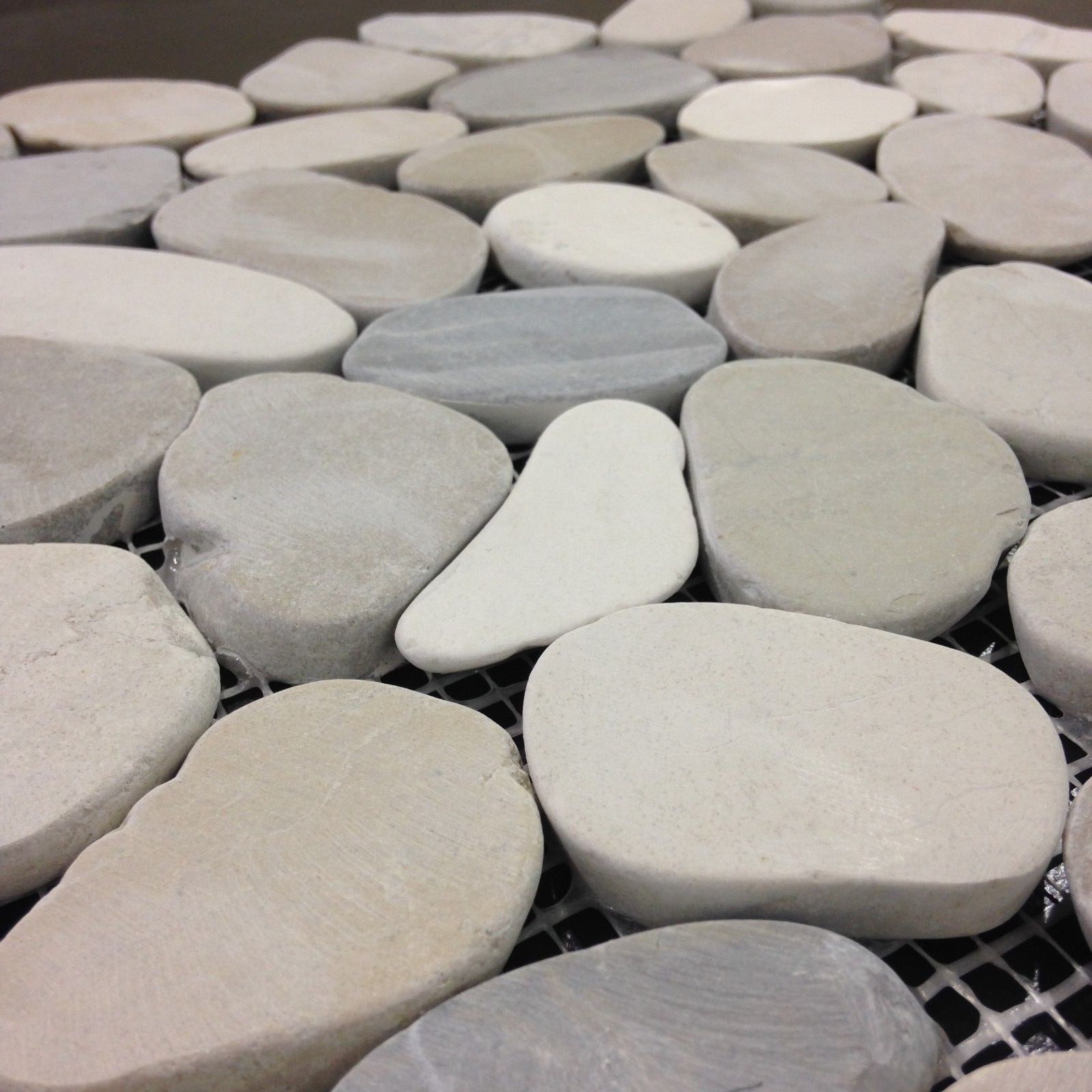Venice Pebble Stone Tile Warm Blend Flat Tiles River Rock Stone Floor Wall