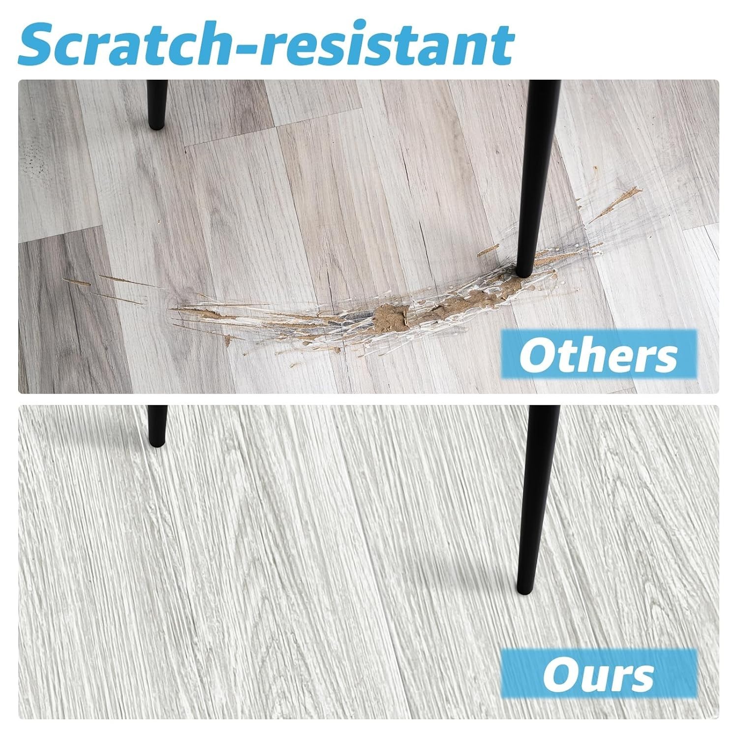 Waterproof and Reusable Vinyl Flooring Tiles – 36 x 6 Inch, 18 Pack for Any Room
