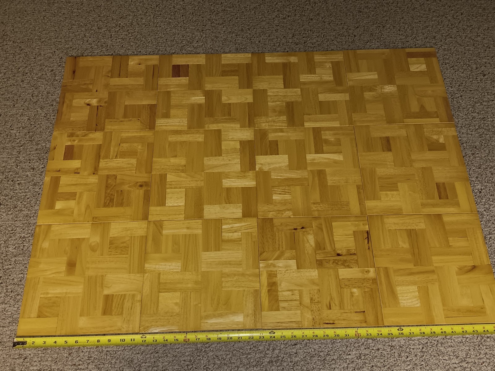 Oak Tree Hevea Wood HADDON HALL Parquet solid wood floor tiles Brand New 12 PCS.
