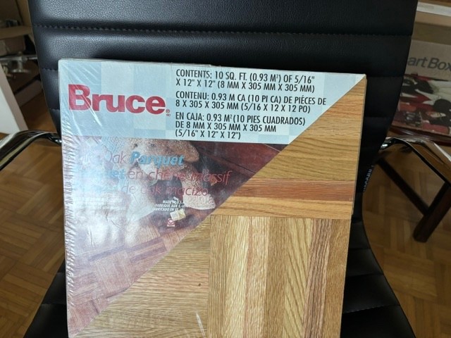 Red oak parquet tiles – 7 finger 12″ x 12″ – 2 boxes (20 sq ft) @ $89.95 per box