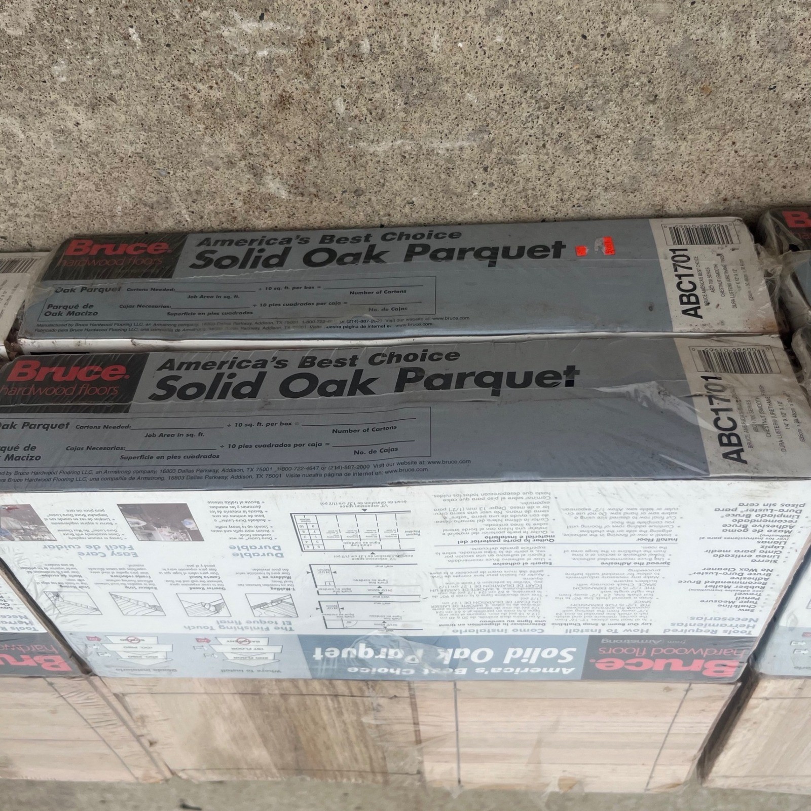 Bruce Solid Oak Parquet Flooring Bundle Lot 60 Sq Ft 12″x12″ ABC1701 Vintage