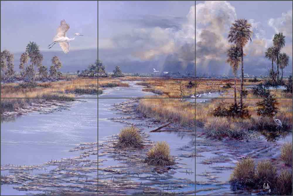 Coastal Tile Backsplash Robert Binks Art Ceramic Mural REB004