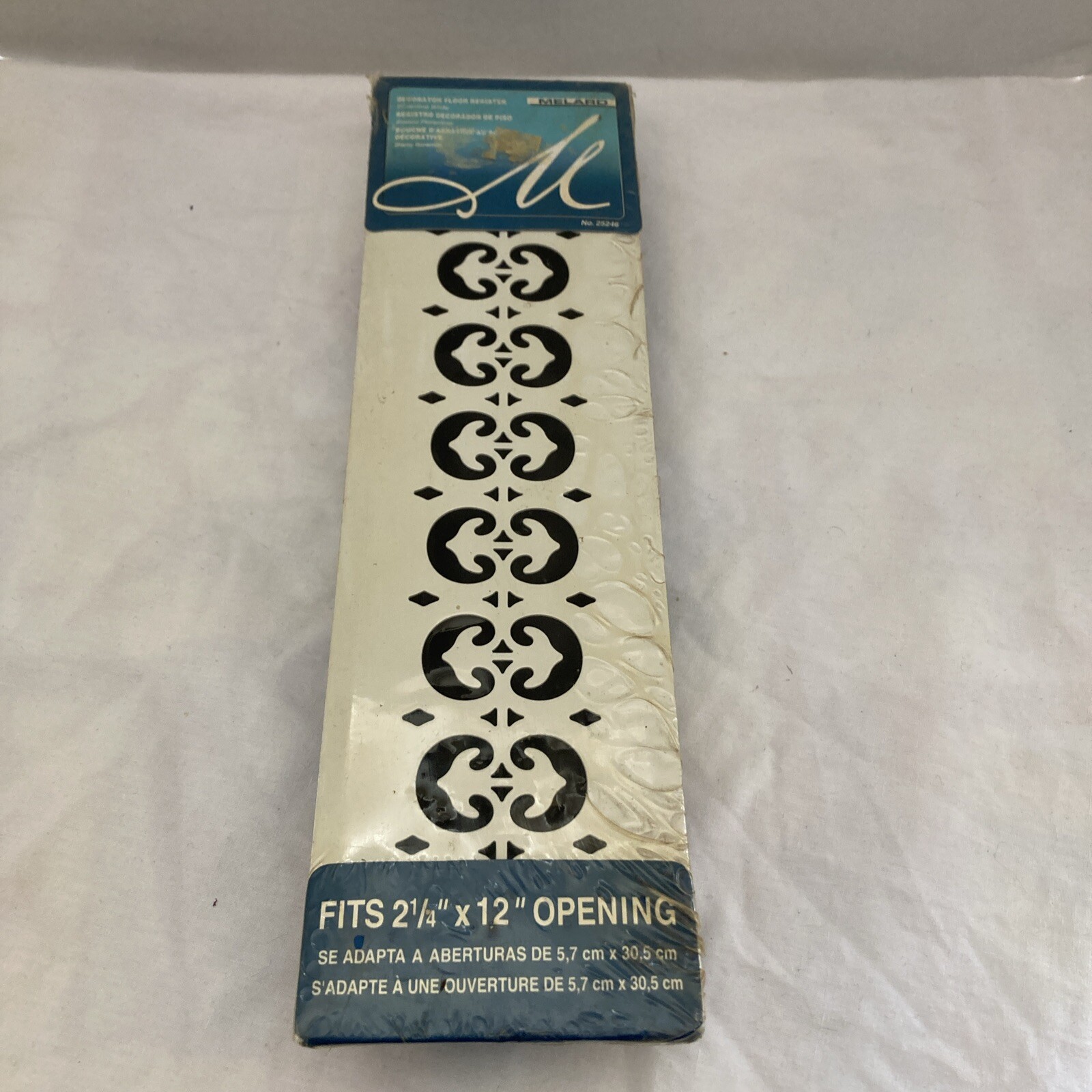 Melard Decorator Floor Register Victorian White Fits 2.25″x12″ Decorative
