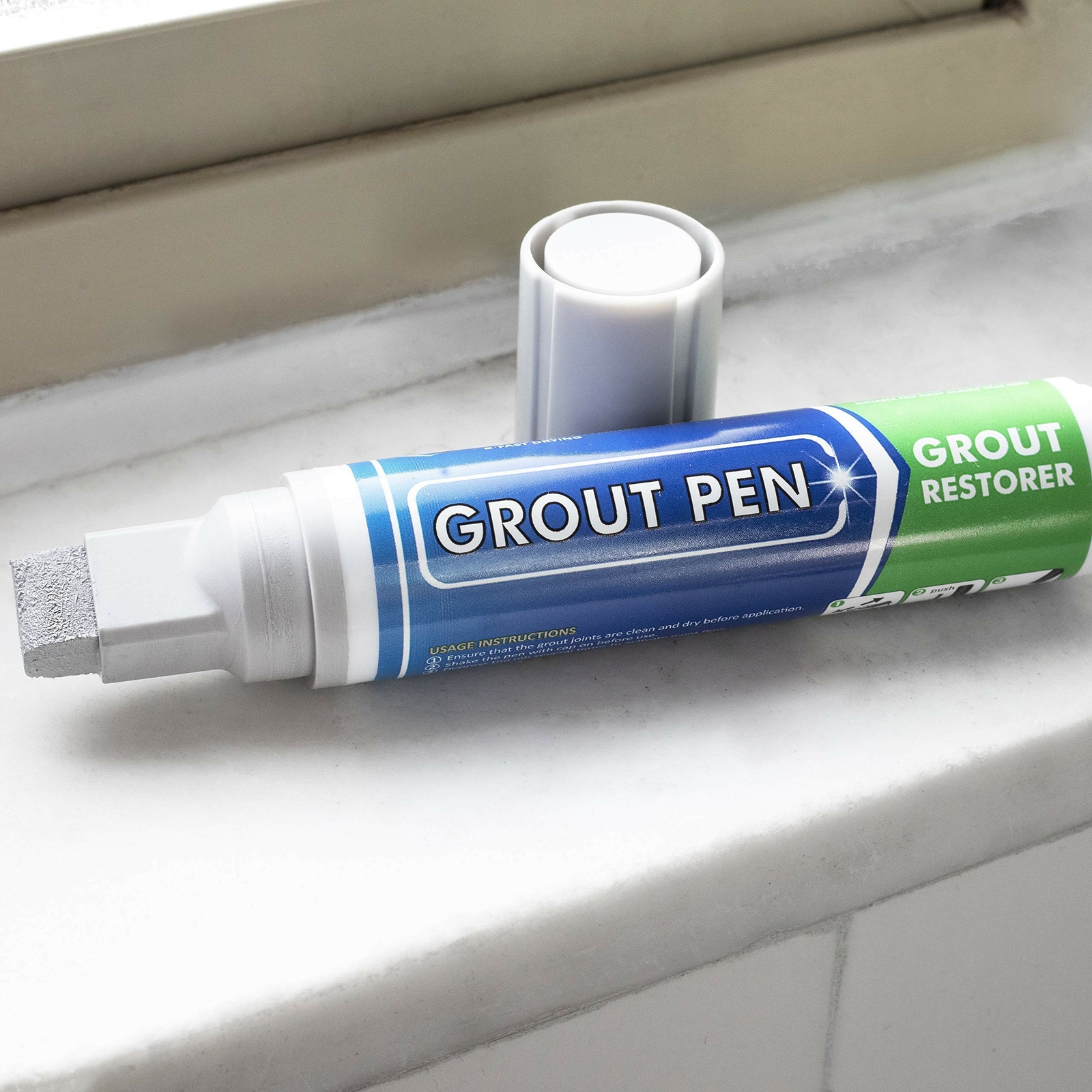Grout Pen Light Grey Tile Paint Marker: Tile Grout Colorant Pen – Wide Tip