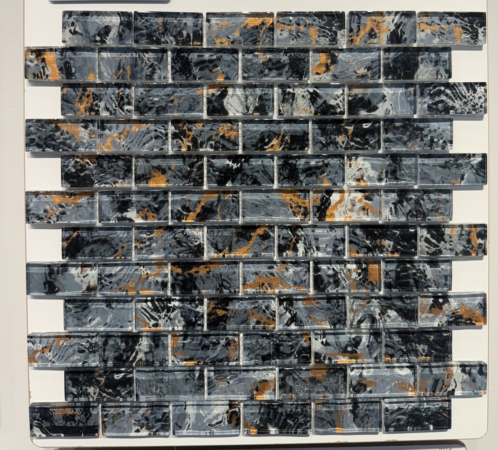 LM-2871 1X2 Blackish Loot Glass Mosaic , 10 sheets