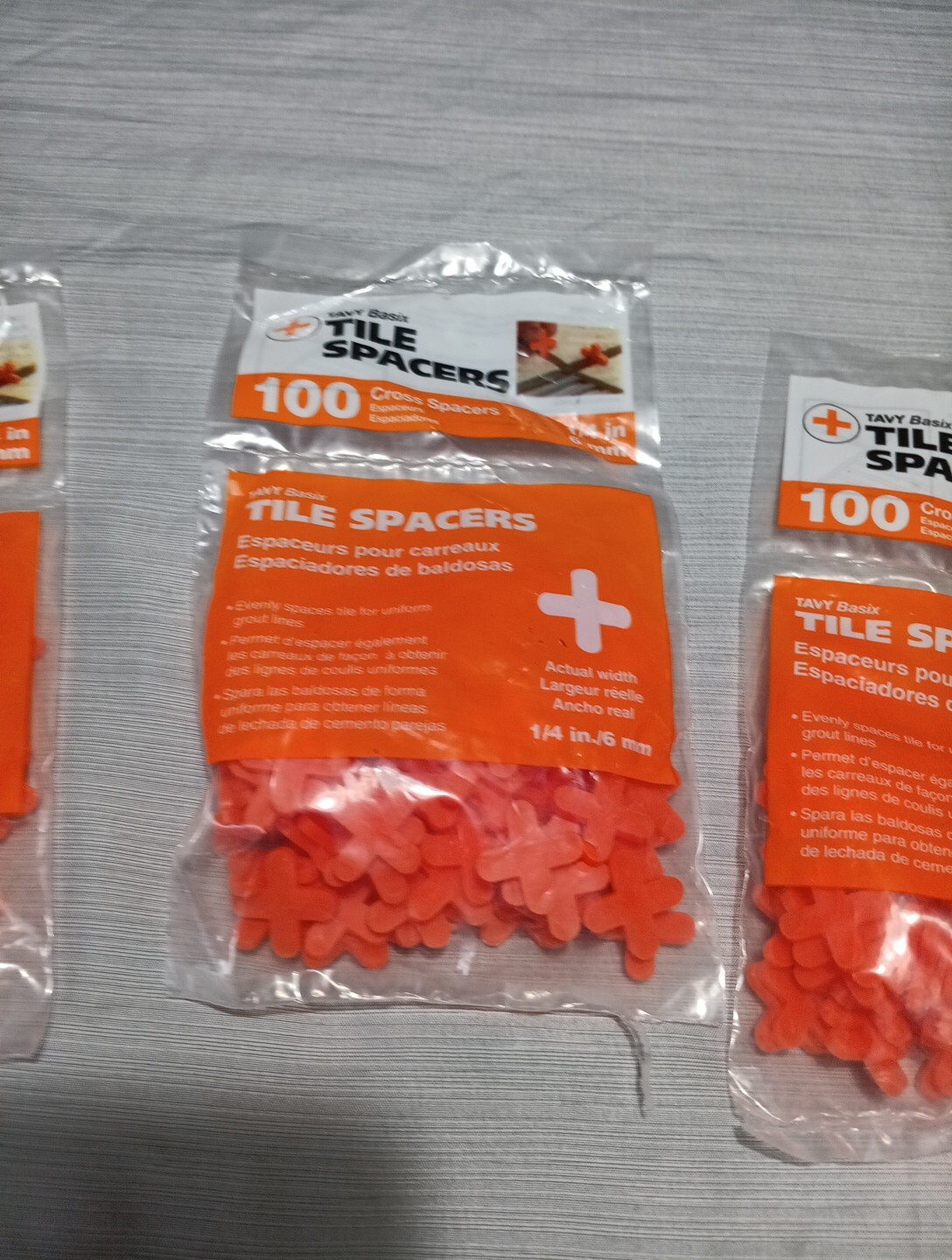 TAVY Basix Cross Tile Spacers ~ 1/4in 6mm ( 3 x 100 pieces )