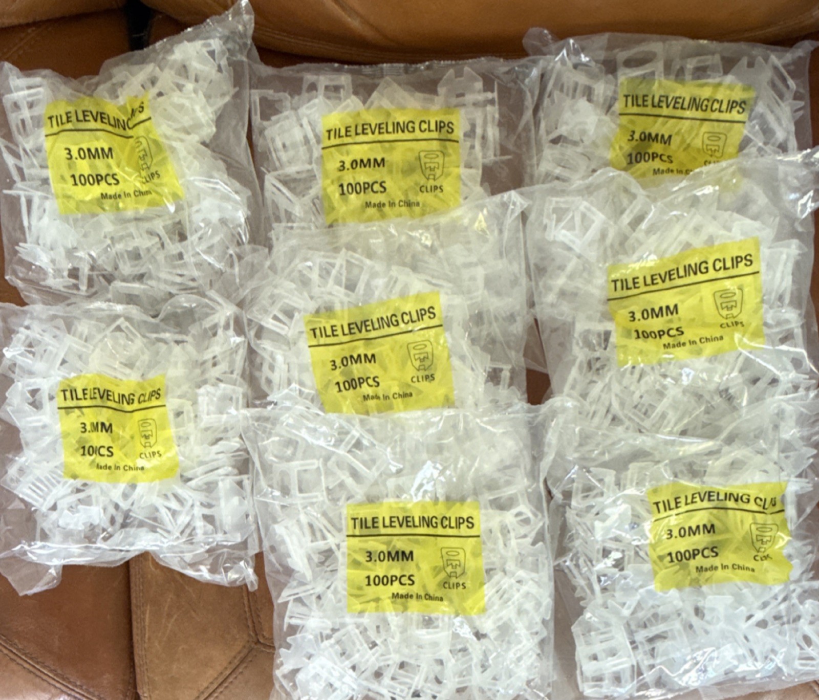 Tile Leveling Spacer Clips 3.0mm White Plastic, 100 Pack Universal