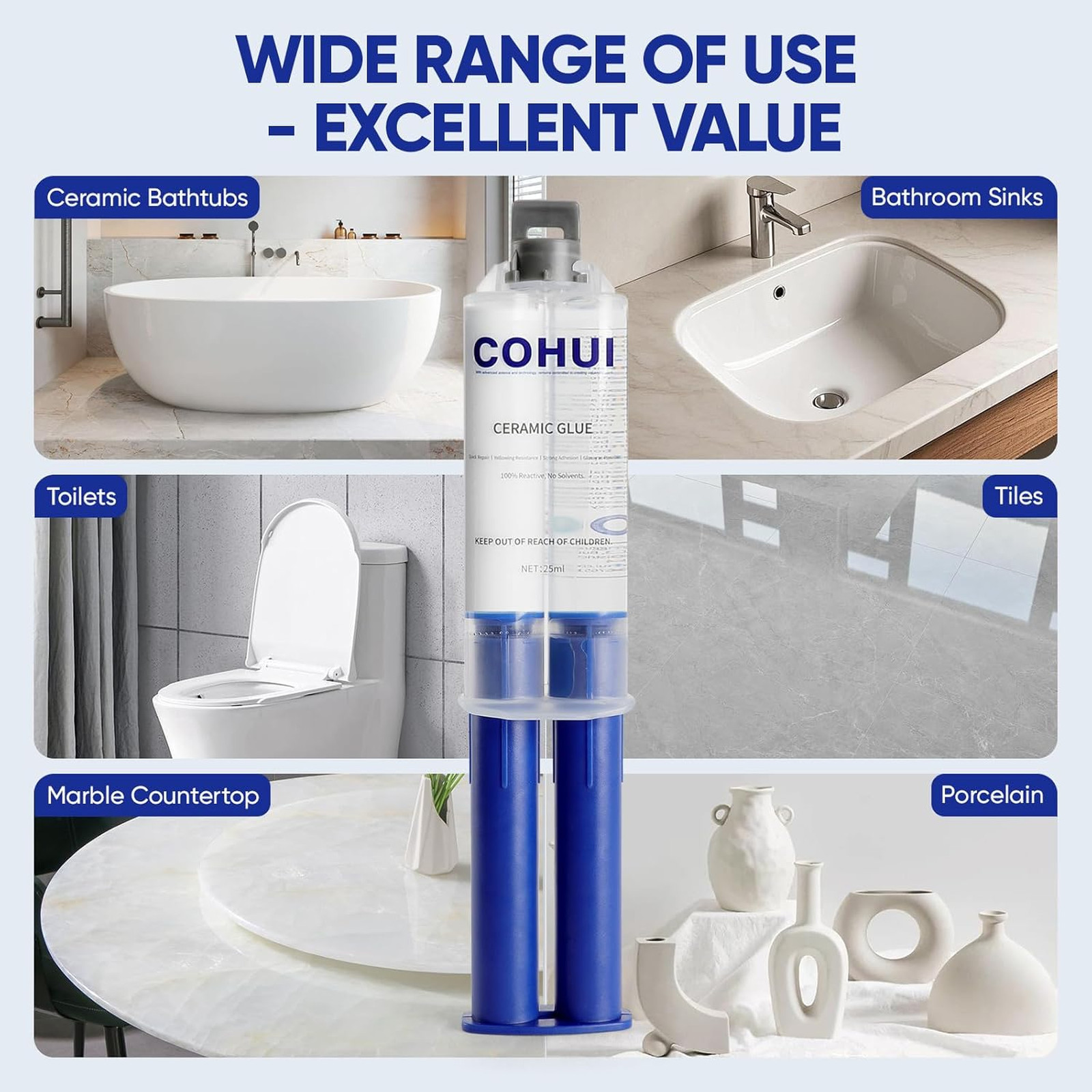 Fiberglass Tub and Shower Repair Kit White High Gloss Ceramic Tile Crack Chip