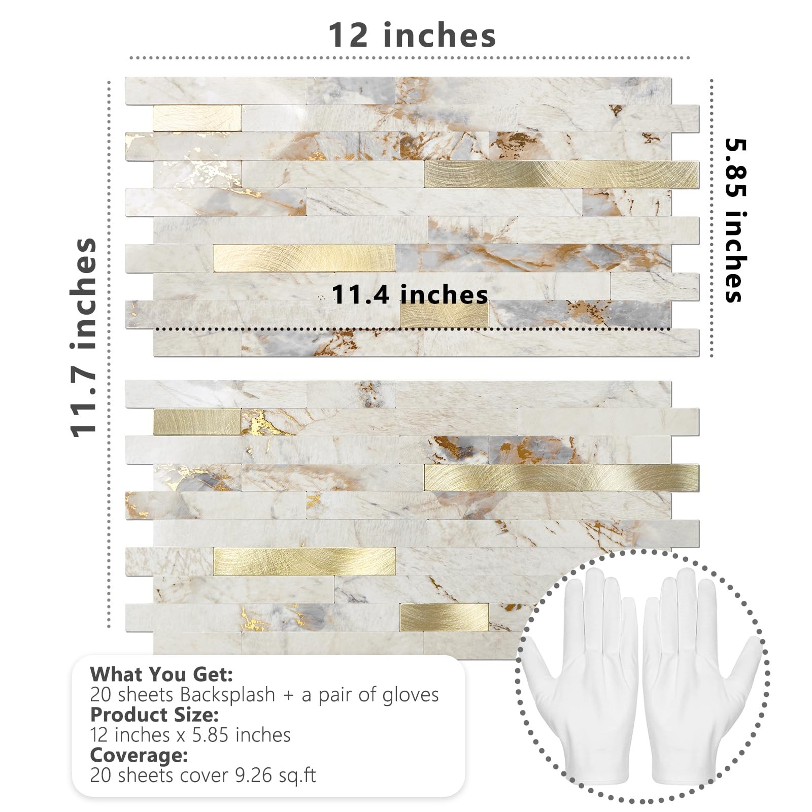20 Sheets Peel and Stick Backsplash Tile, Stick on Backsplash for Kitchen and…