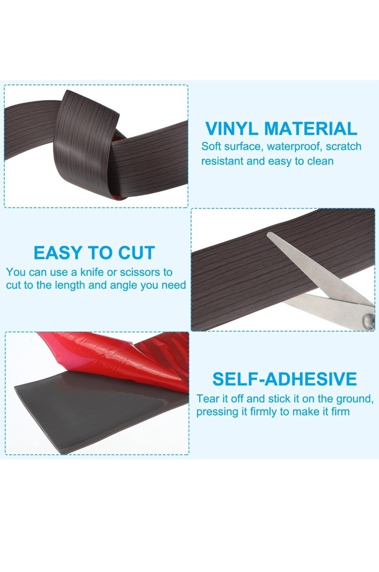 Self-Adhesive Transition Threshold Strip For Floor, Dark Walnut 1.57in x 40in