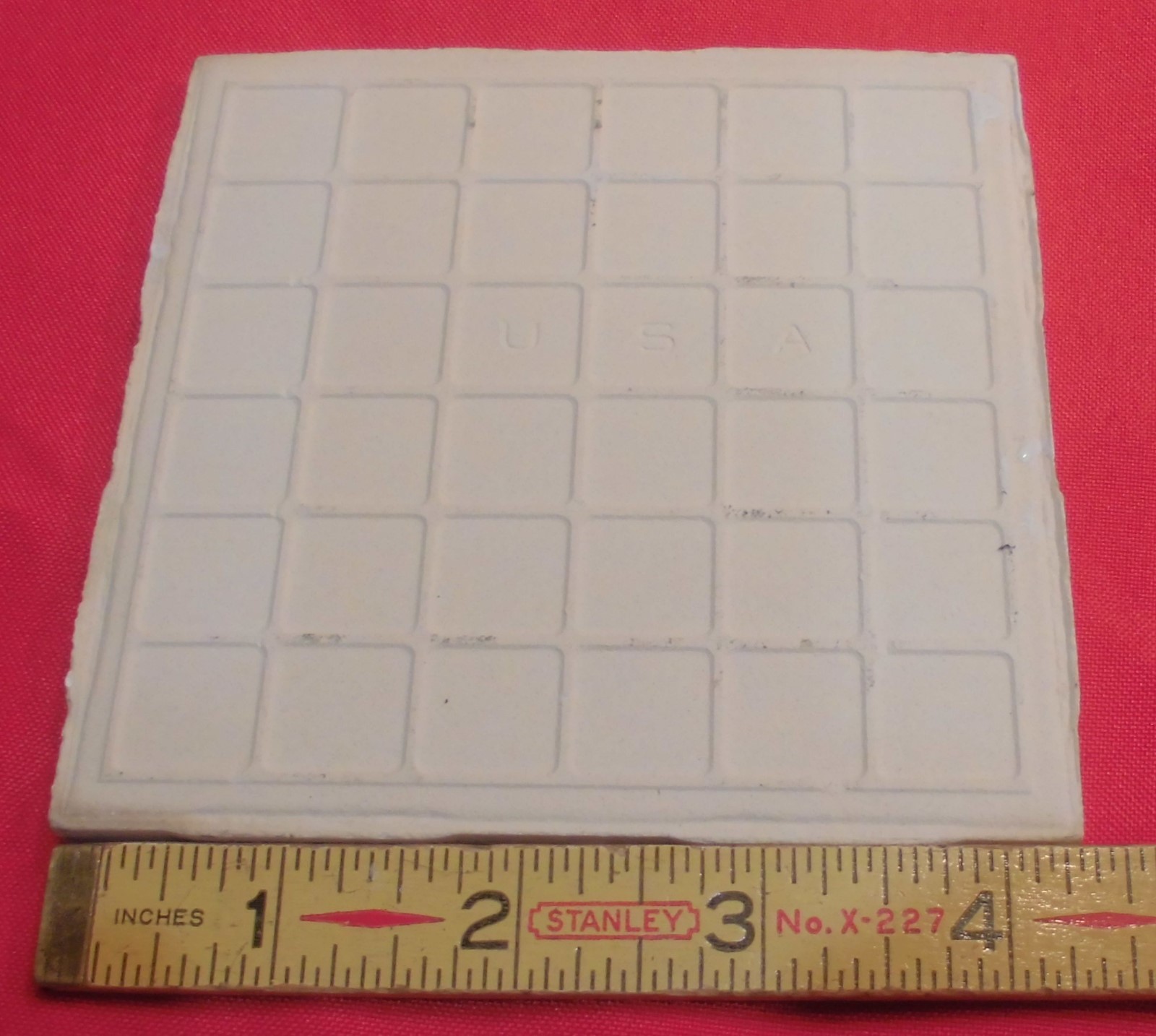 1 pc. *White* Ceramic Tile 4-3/8″ Crystal Glazed by Florida Tile Co. (NOS)