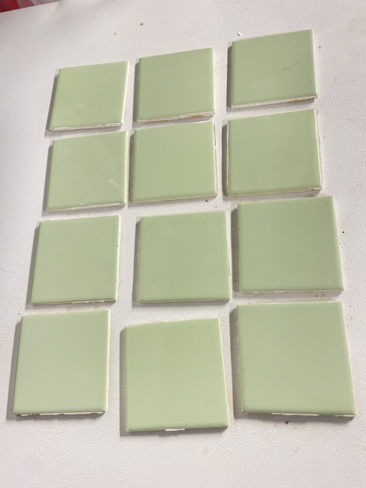 American Olean Vintage Ceramic Tile Spring Green Salvaged 1950s Bathroom Single