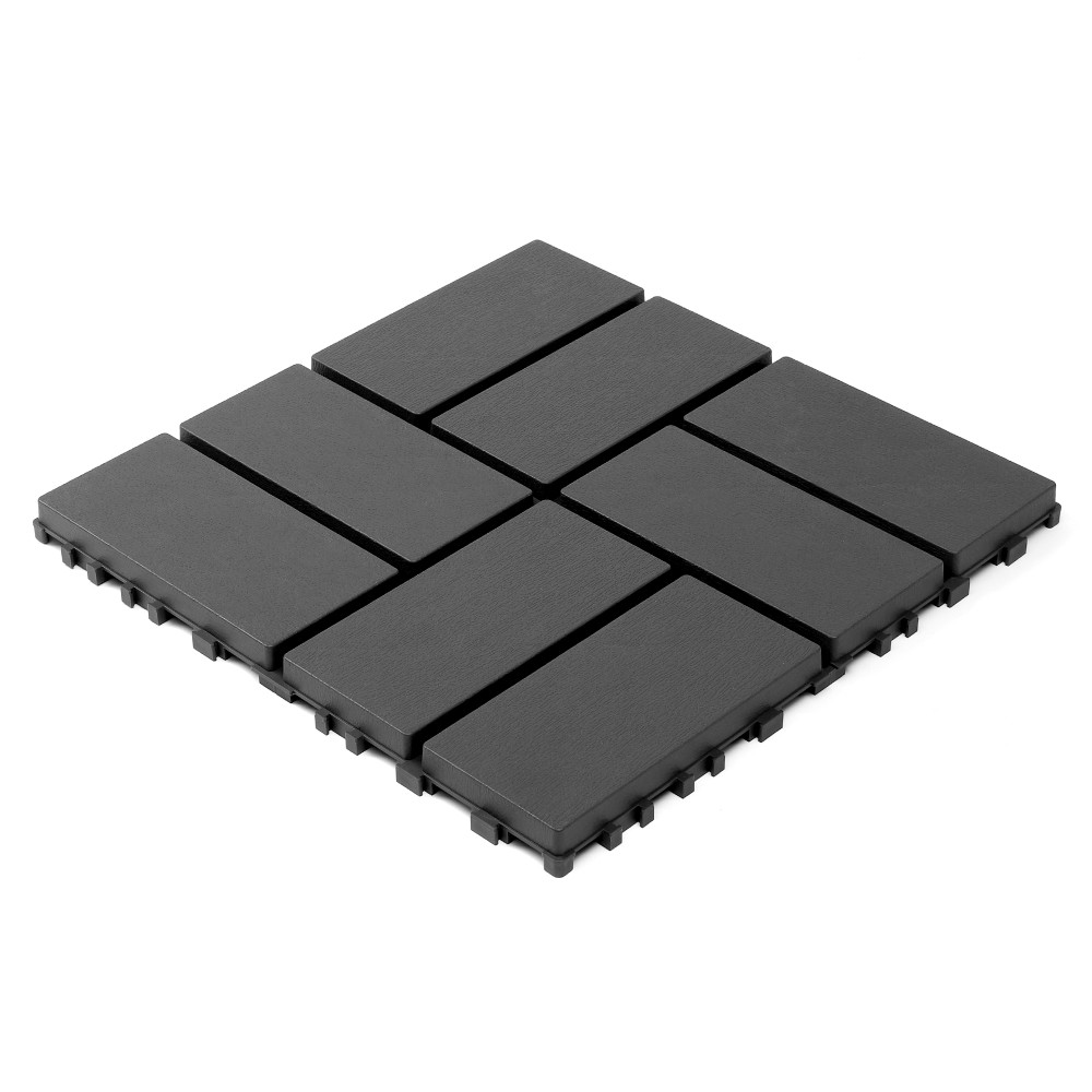 44x Plastic Interlocking Decking Tiles Terrace Decking Tiles, 12 X12 Inches