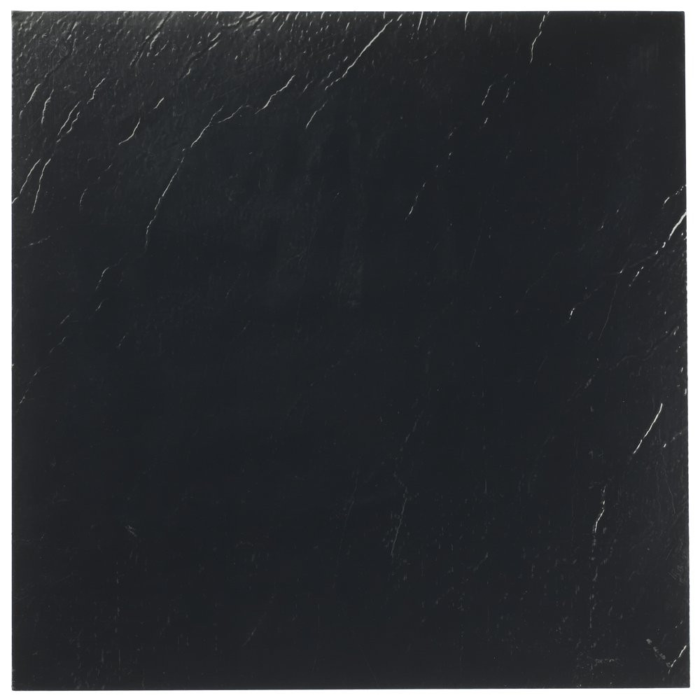 1.2Mm Peel & Stick Vinyl Floor Tiles Decor 20 Tiles/20 Sq. Ft. Black 12″X12″