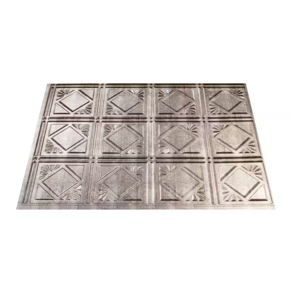 18.25 In. X 24.25 In. Crosshatch Silver Traditional Style # 4 PVC Decorative Bac