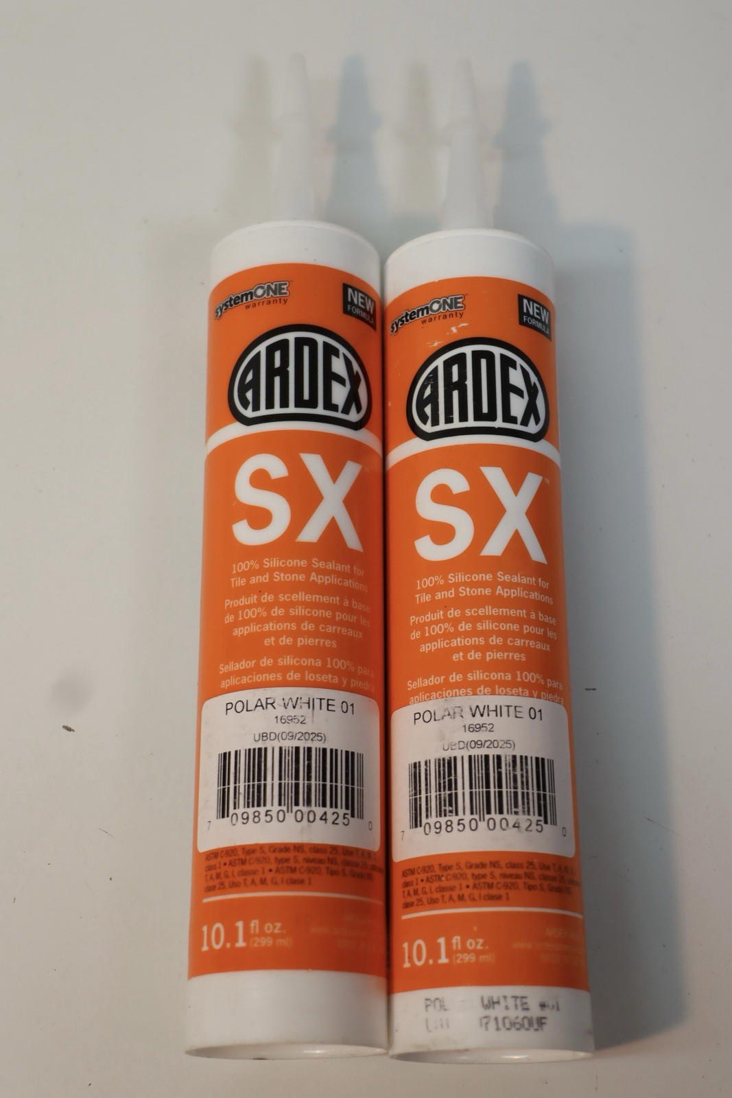 PACK OF 2, Ardex SX Silicone Sealant for Tile & Stone POLAR WHITE